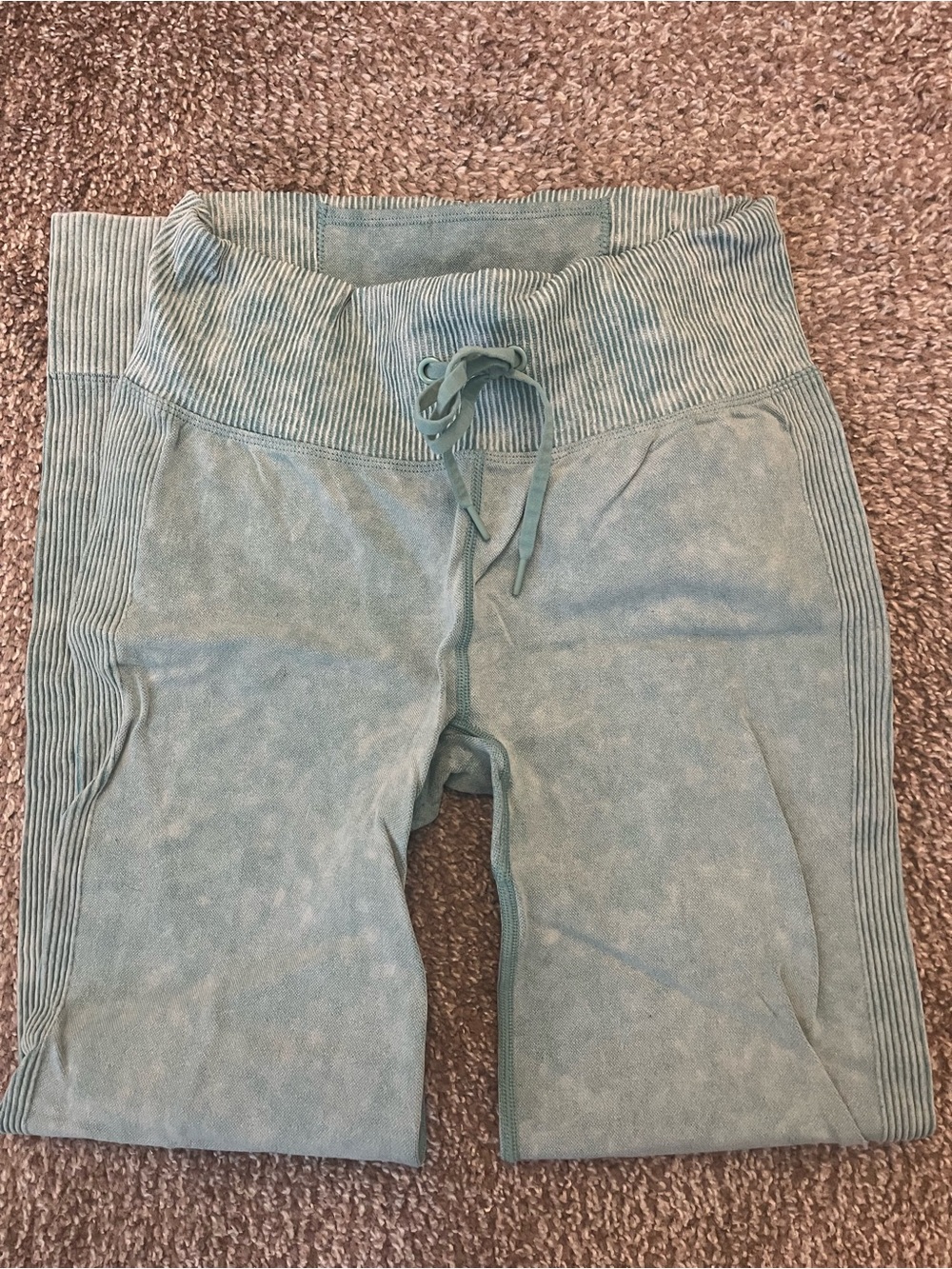 PINK Victoria's Secret Light Teal Ribbed Waist Drawstring Shorts